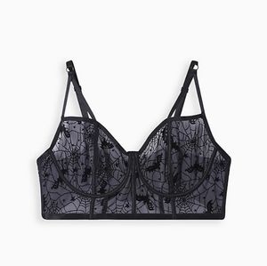 Torrid spider web bat bralette 1X plus size NWT Halloween